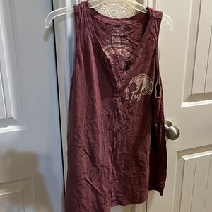 Torrid Maroon Graphic Tank Top